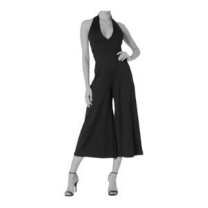 Susana Monaco Sleeveless Halter Neck Wide Leg Jumpsuit - Midnight Blue NWT